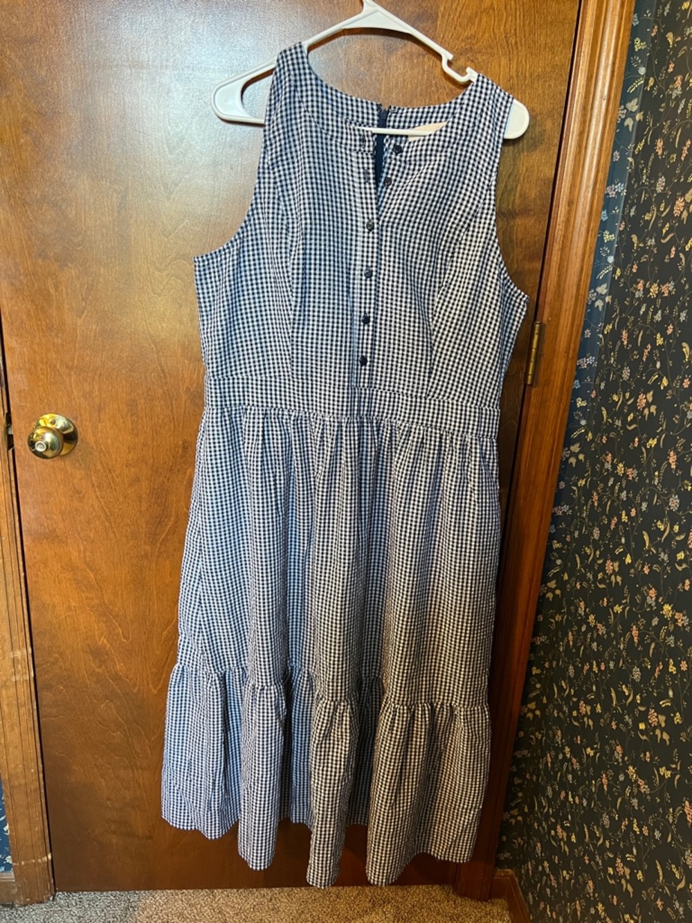 Gal Meets Glam Navy & White Gingham Dress